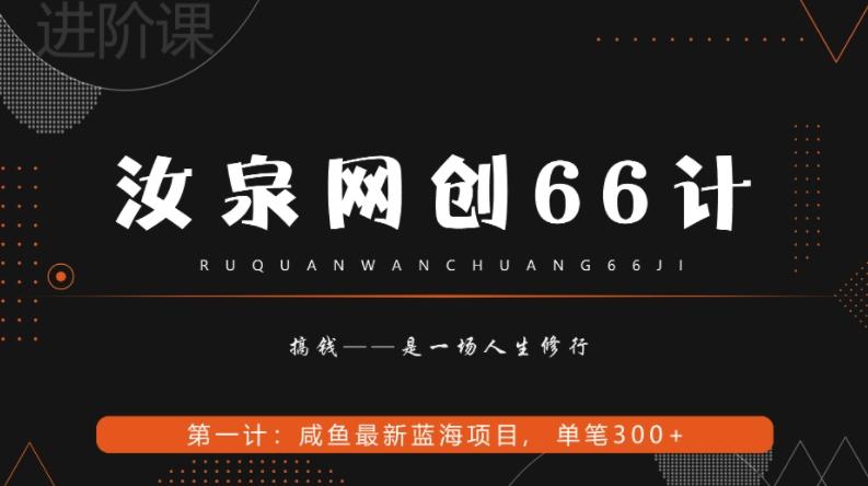 汝泉网创66计之第1计:闲鱼长期稳定项目,单笔变现300+-铜臭网