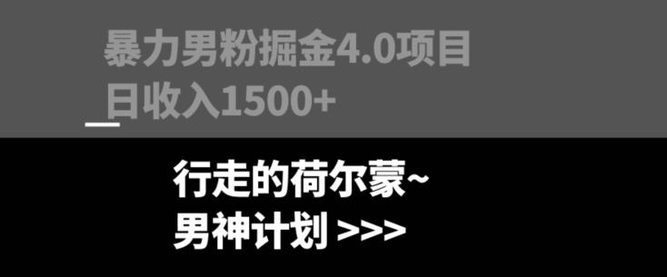 暴力男粉掘金4.0项目不违规不封号无脑复制单人操作日入1000+-铜臭网