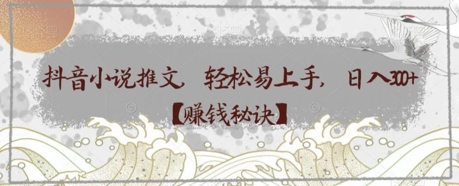 抖音小说推文，轻松易上手，日入300+【赚钱秘诀】-铜臭网