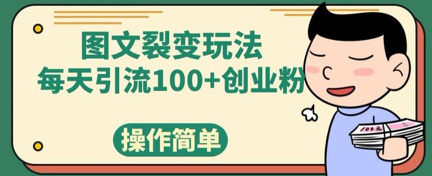 图文裂变玩法，每天引流100+创业粉，操作简单-铜臭网