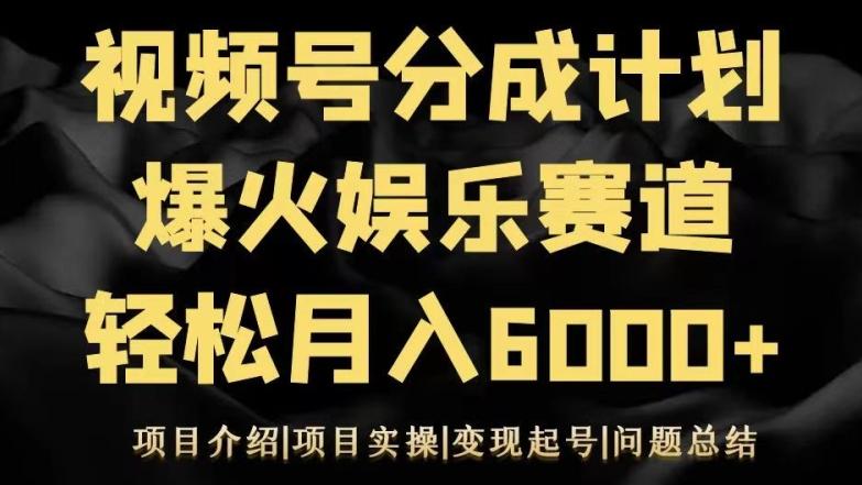视频号创作分成计划之娱乐赛道轻松日入500+-铜臭网