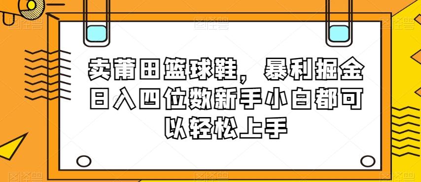 卖莆田篮球鞋，暴利掘金日入四位数新手小白都可以轻松上手【揭秘】-铜臭网