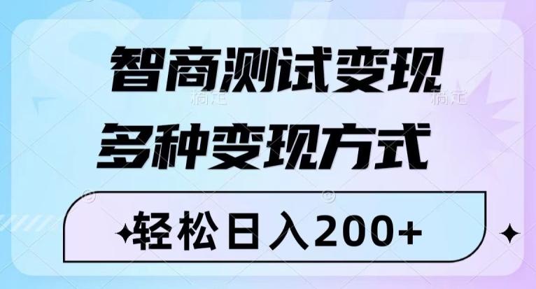 智商测试变现，轻松日入200+，几分钟一个视频，多种变现方式-铜臭网