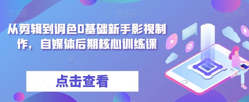 从剪辑到调色0基础新手影视制作，自媒体后期核心训练课-铜臭网