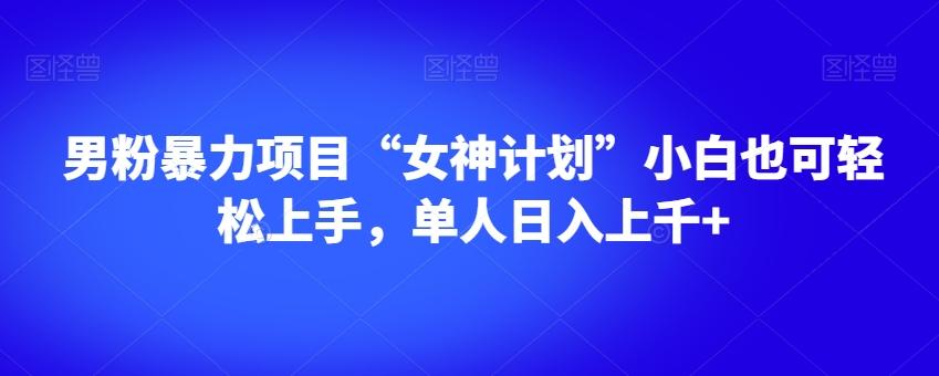 男粉暴力项目“女神计划”小白也可轻松上手，单人日入上千+【揭秘】-铜臭网