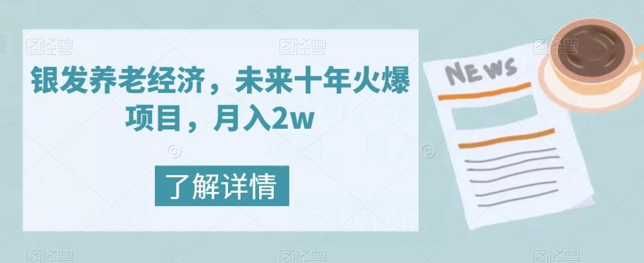 银发养老经济，未来十年火爆项目，月入2w【揭秘】-铜臭网