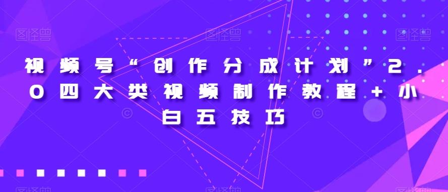 视频号“创作分成计划”2.0四大类视频制作教程+小白五技巧【揭秘】-铜臭网