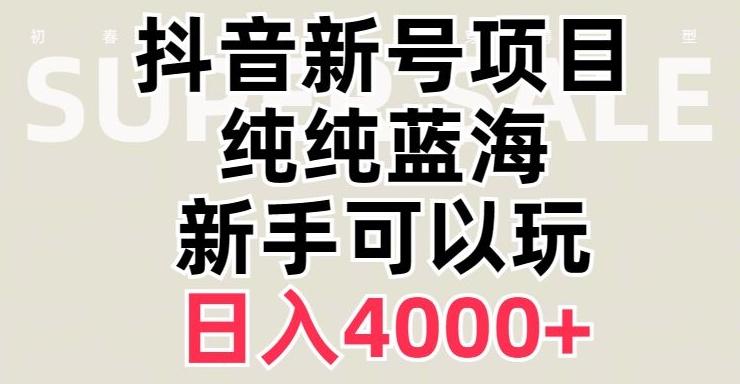 抖音蓝海赛道，必须是新账号，日入4000+【揭秘】-铜臭网