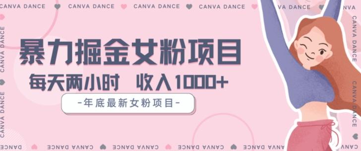 年底暴力女粉掘金项目5天变现1.5W+【揭秘】-铜臭网