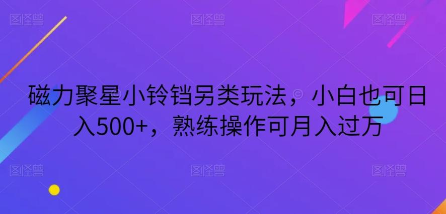 磁力聚星小铃铛另类玩法，小白也可日入500+，熟练操作可月入过万-铜臭网