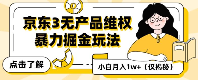 京东3无产品维权，暴力掘金玩法，小白月入1w+（仅揭秘）-铜臭网