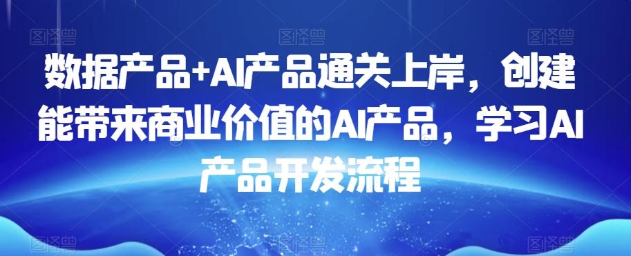 数据产品+AI产品通关上岸，创建能带来商业价值的AI产品，学习AI产品开发流程-铜臭网