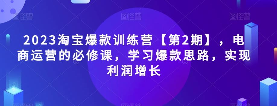 2023淘宝爆款训练营【第2期】，电商运营的必修课，学习爆款思路，实现利润增长-铜臭网