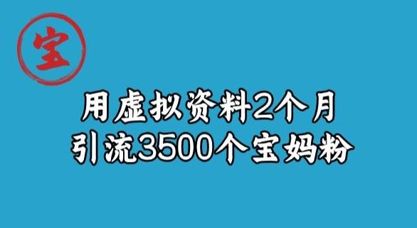 宝哥虚拟资料项目，2个月引流3500个宝妈粉-铜臭网