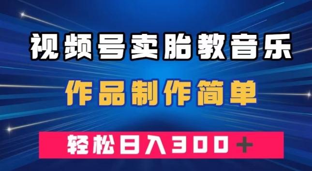 视频号卖胎教音乐，作品制作简单，一单49，轻松日入300＋-铜臭网