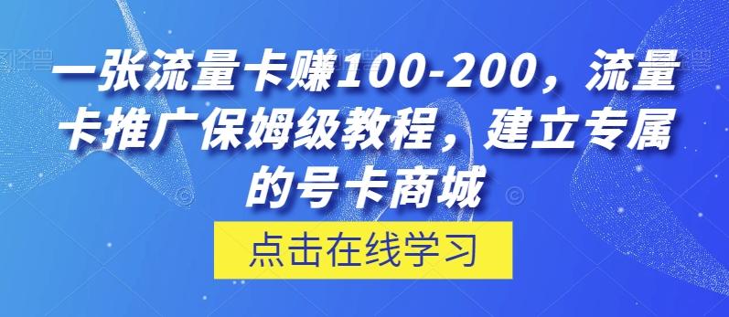 一张流量卡赚100-200，流量卡推广保姆级教程，建立专属的号卡商城-铜臭网
