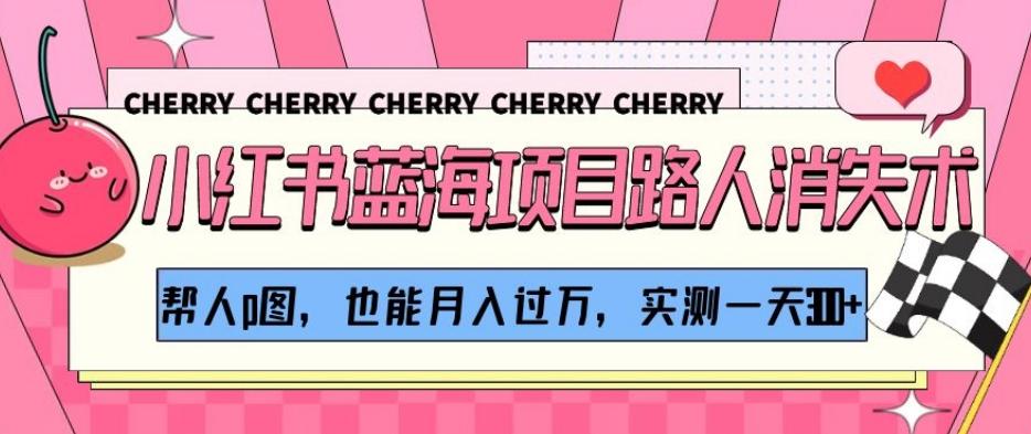 小红书蓝海项目路人消失术，帮人p图，也能月入过万，实测一天300+【揭秘】-铜臭网