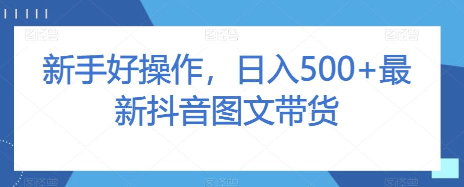 新手好操作，日入500+最新抖音图文带货【揭秘】-铜臭网