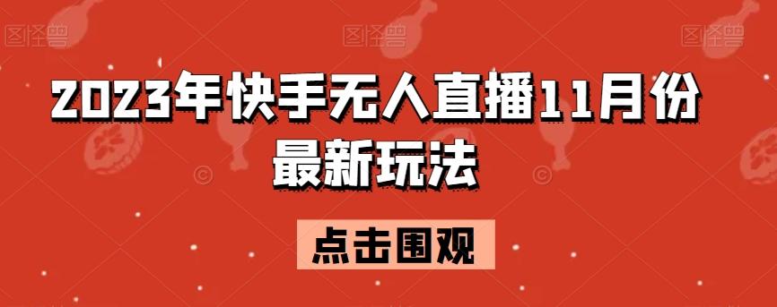 2023年快手无人直播11月份最新玩法-铜臭网