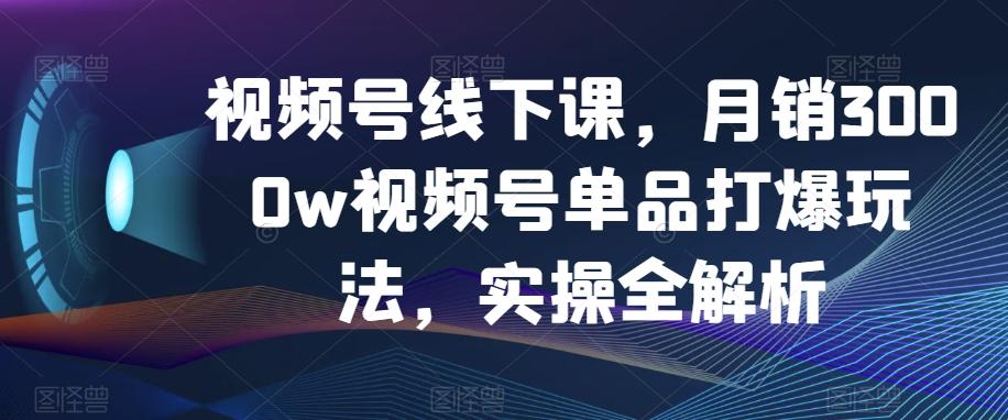 视频号线下课，月销3000w视频号单品打爆玩法，实操全解析-铜臭网