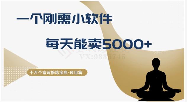 十万个富翁修炼宝典之17.一个刚需小软件，每天能卖5000+-铜臭网