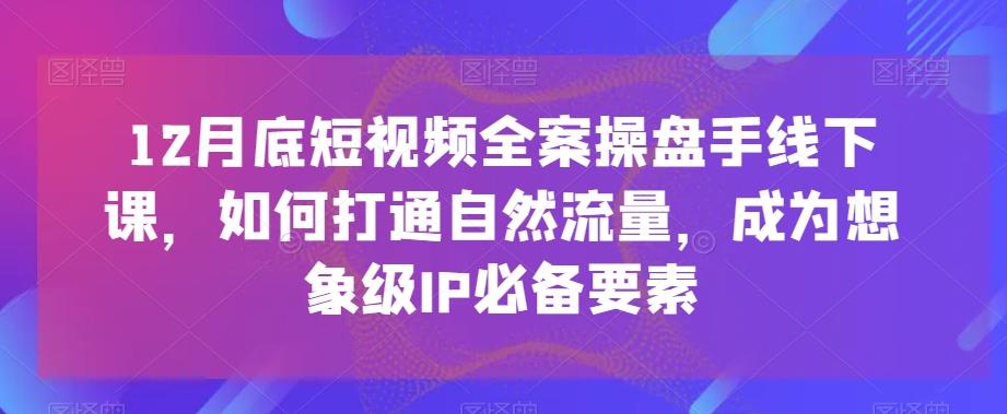 12月底短视频全案操盘手线下课，如何打通自然流量，成为想象级IP必备要素-铜臭网