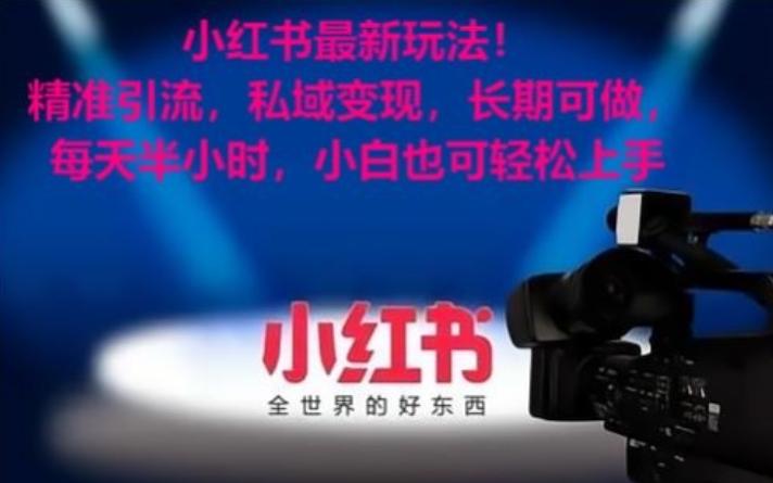 小红书最新玩法！精准引流，私域变现，长期可做，每天半小时，小白也可轻松上手【揭秘】-铜臭网