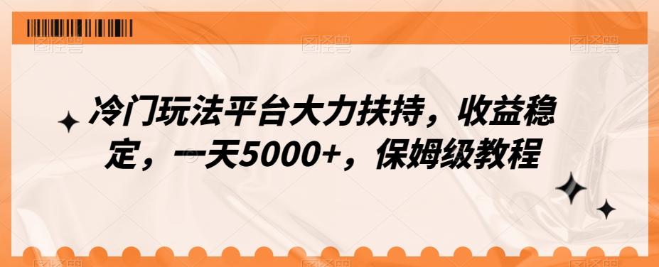 冷门玩法平台大力扶持，收益稳定，一天5000+，保姆级教程（附抖音7天起号法）-铜臭网
