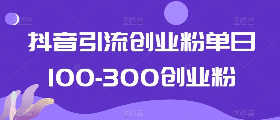 抖音引流创业粉单日100-300创业粉【揭秘】-铜臭网