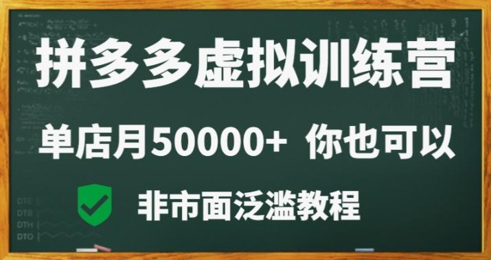 拼多多虚拟电商训练营月入30000+你也行,暴利稳定长久,副业首选