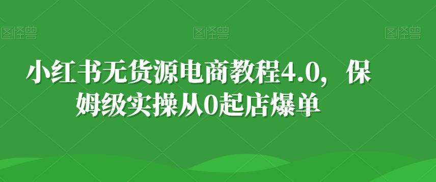 小红书无货源电商教程4.0，保姆级实操从0起店爆单【拆解】-铜臭网