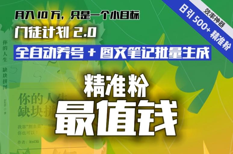 【流量就是钱】日引流500+各类目精准粉神器：全自动养号+图文批量生成。从此流量不愁，变现无忧！-铜臭网