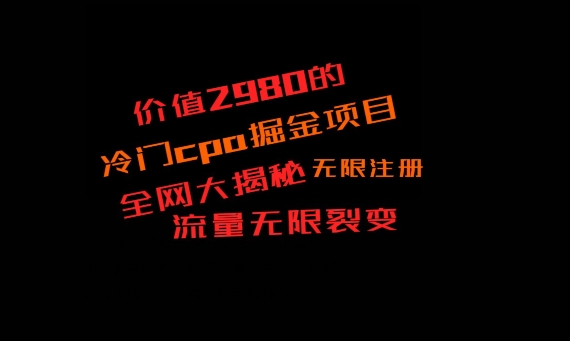 价值2980的CPA掘金项目大揭秘，号称当天收益200+，不见收益包赔双倍-铜臭网