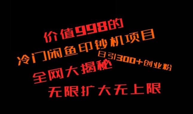 闲鱼流量印钞机项目大揭秘，日引300+创业粉，保姆级实操教程-铜臭网