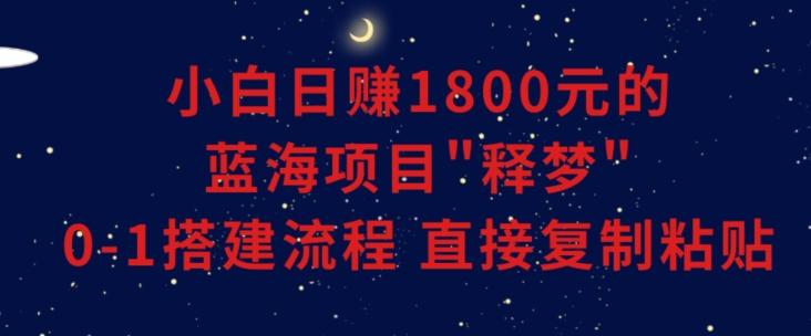小白能日赚1800元的蓝海项目”释梦”0-1搭建流程可直接复制粘贴长期做【揭秘】-铜臭网