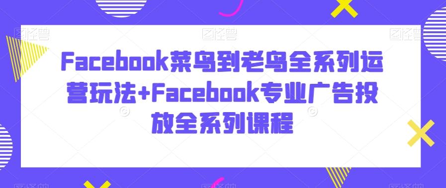 Facebook菜鸟到老鸟全系列运营玩法+Facebook专业广告投放全系列课程-铜臭网