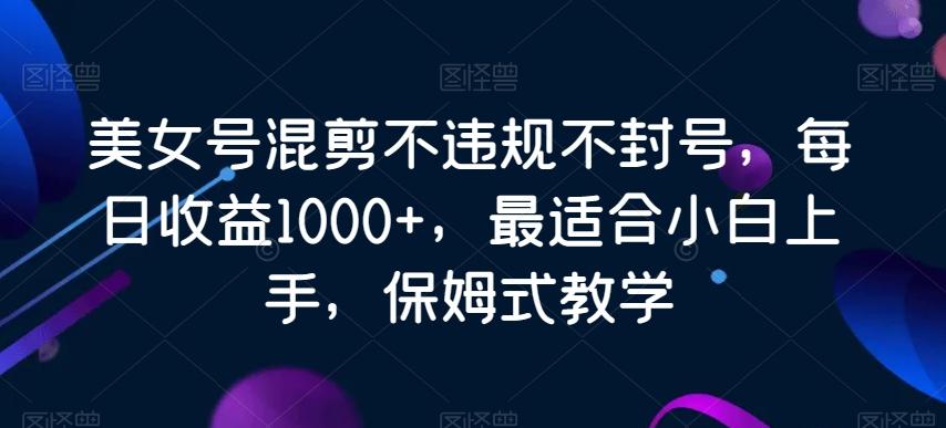 美女号混剪不违规不封号,每日收益1000+,最适合小白上手,保姆式教学-铜臭网