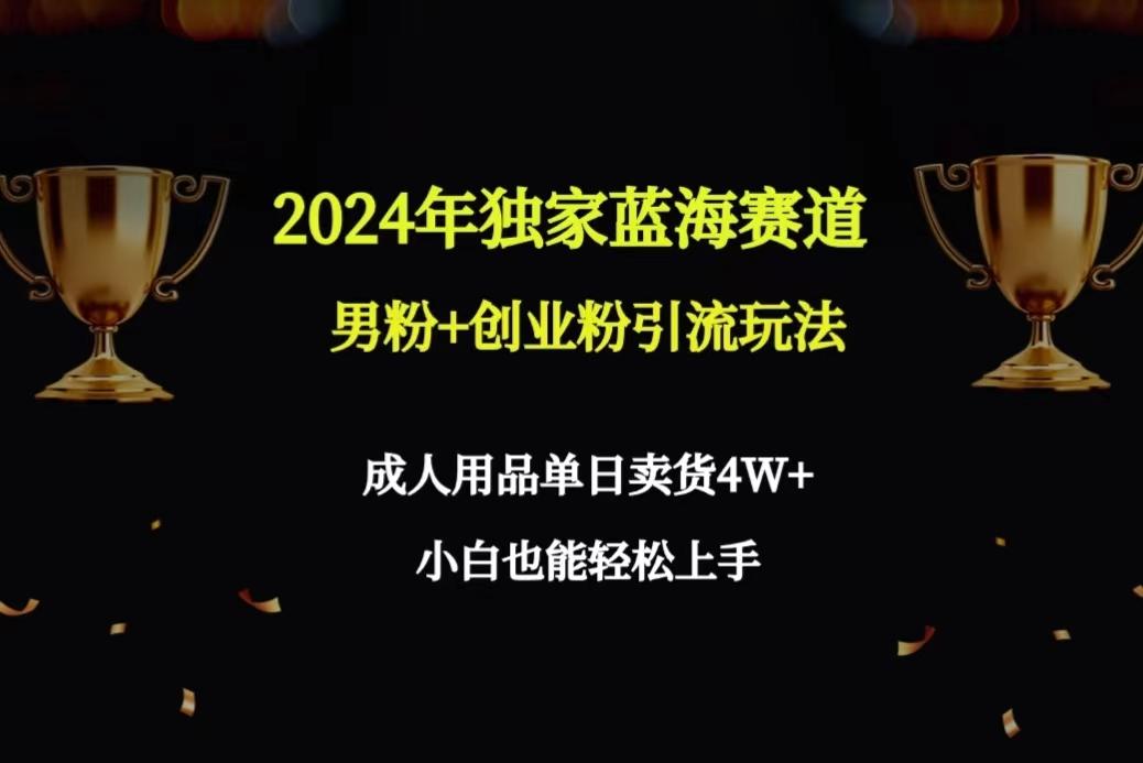 2024年独家蓝海赛道男粉+创业粉引流玩法，成人用品单日卖货4W+保姆教程-铜臭网