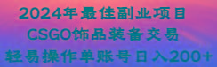 2024年最佳副业项目 CSGO饰品装备交易 轻易操作单账号日入200+-铜臭网