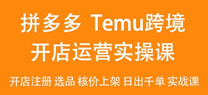 2024Temu最新玩法，Temu跨境开店运营实操课，开店注册/选品/核价上架/日出千单实战课-铜臭网