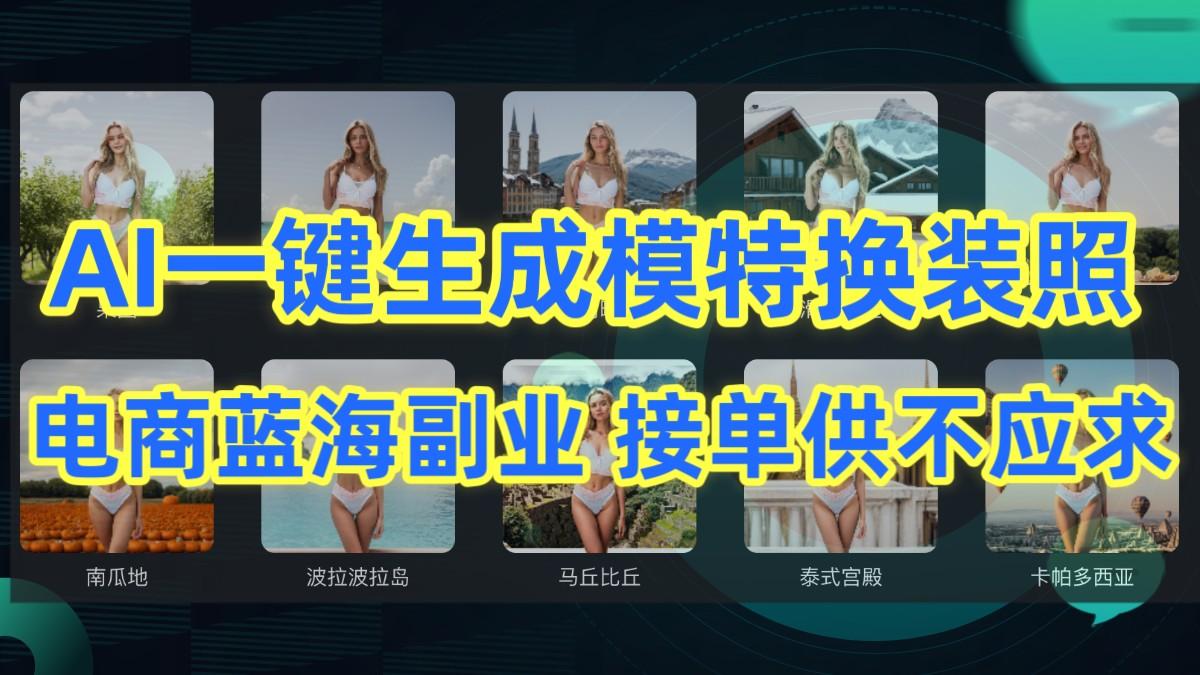 AI制作一键生成模特换装照，电商蓝海副业，接单供不应求-铜臭网