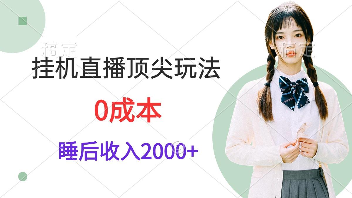 (9715期)挂机直播顶尖玩法,睡后日收入2000+、0成本,视频教学-铜臭网