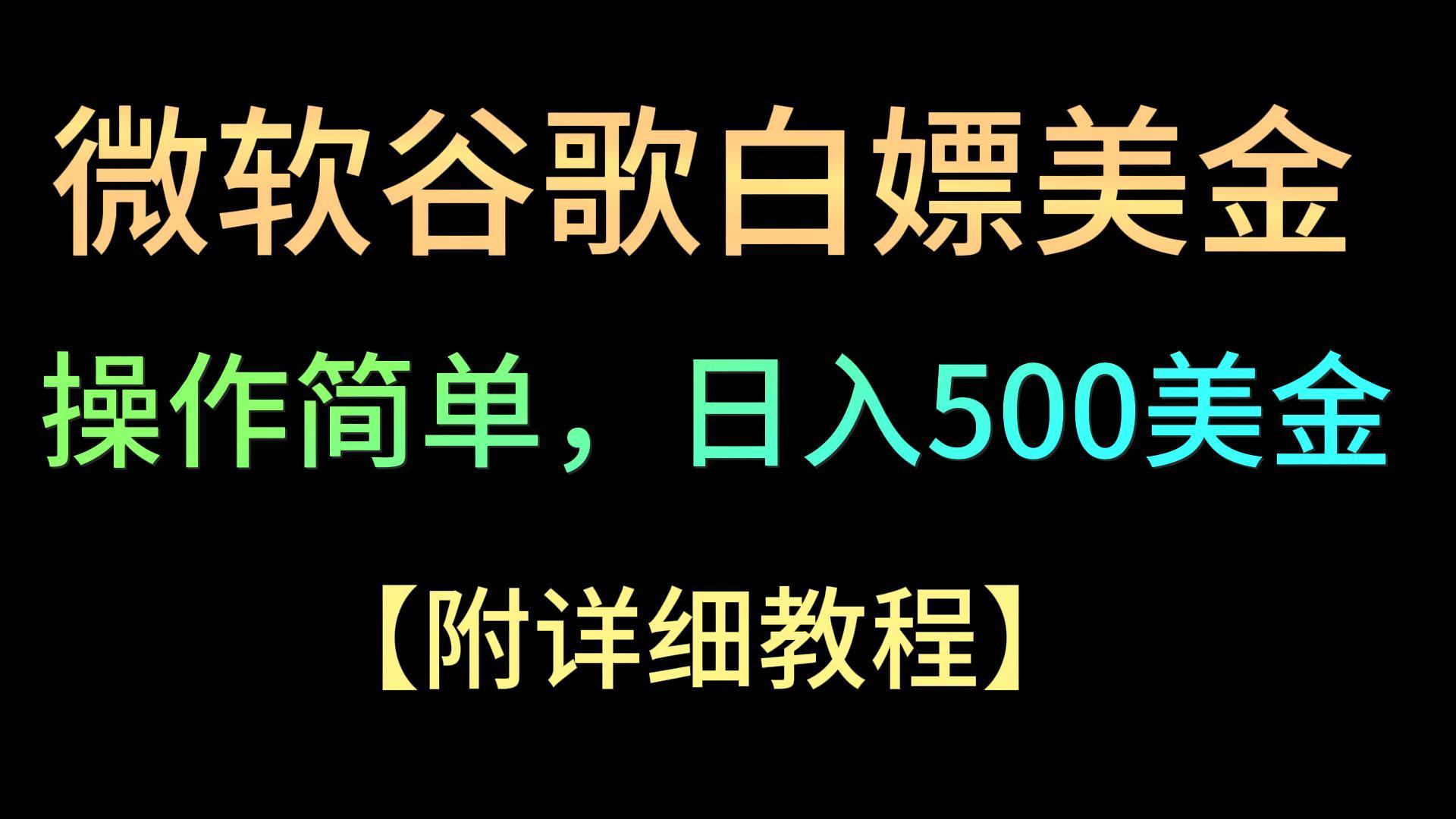 微软谷歌项目3.0，轻松日赚500+美金，操作简单，小白也可轻松入手！-铜臭网