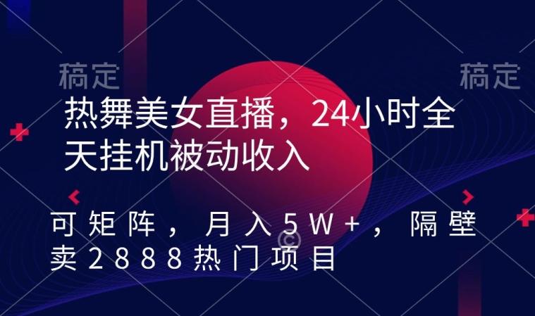 热舞美女直播，24小时全天挂机被动收入，可矩阵，月入5W+，隔壁卖2888热门项目【揭秘】-铜臭网