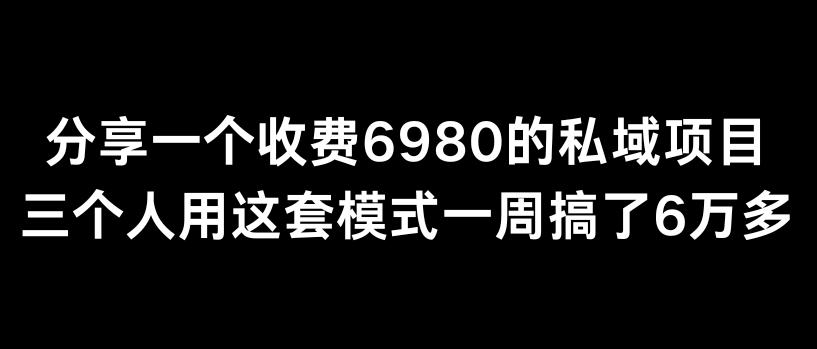 分享一个外面卖6980的私域项目三个人用这套模式一周搞了6万多【揭秘】-铜臭网