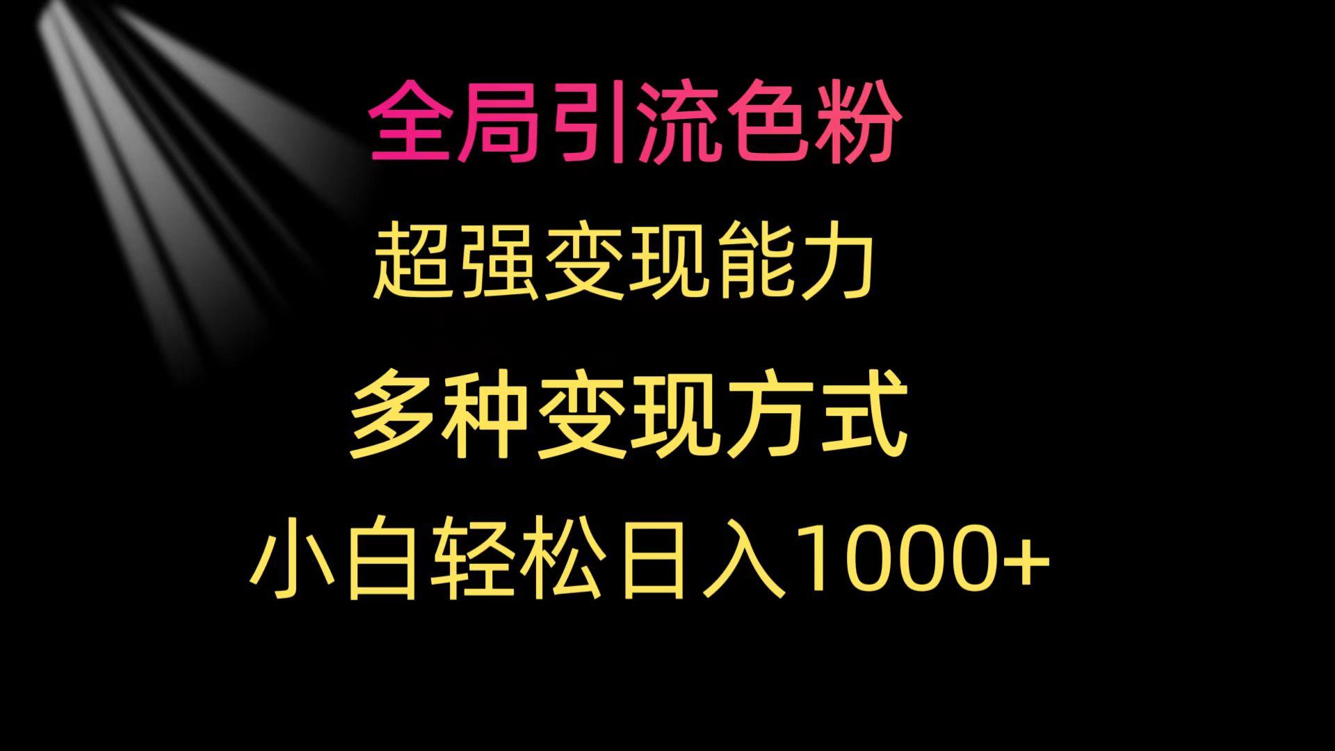 (9680期)全局引流色粉 超强变现能力 多种变现方式 小白轻松日入1000+-铜臭网