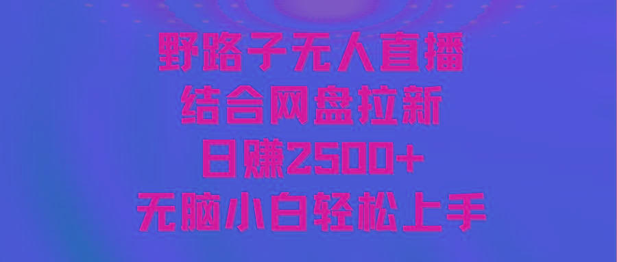 无人直播野路子结合网盘拉新，日赚2500+多平台变现，小白无脑轻松上手操作-铜臭网
