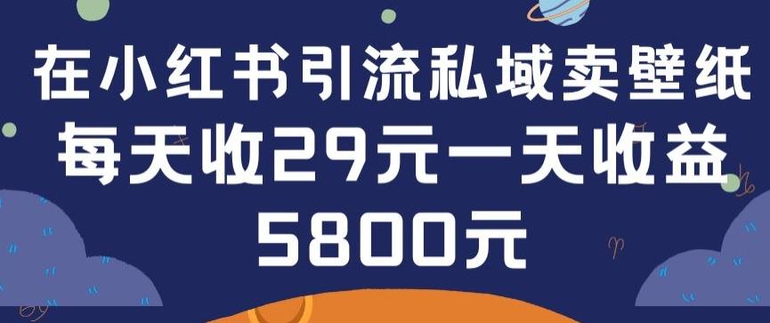 在小红书引流私域卖壁纸每张29元单日最高卖出200张(0-1搭建教程)【揭秘】-铜臭网