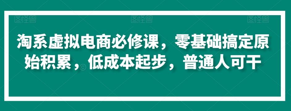 淘系虚拟电商必修课，零基础搞定原始积累，低成本起步，普通人可干-铜臭网