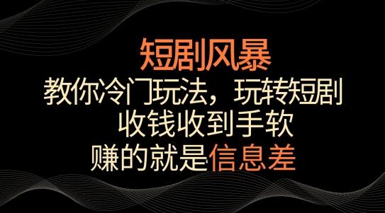 短剧风暴，教你冷门玩法，玩转短剧，收钱收到手软【揭秘】-铜臭网